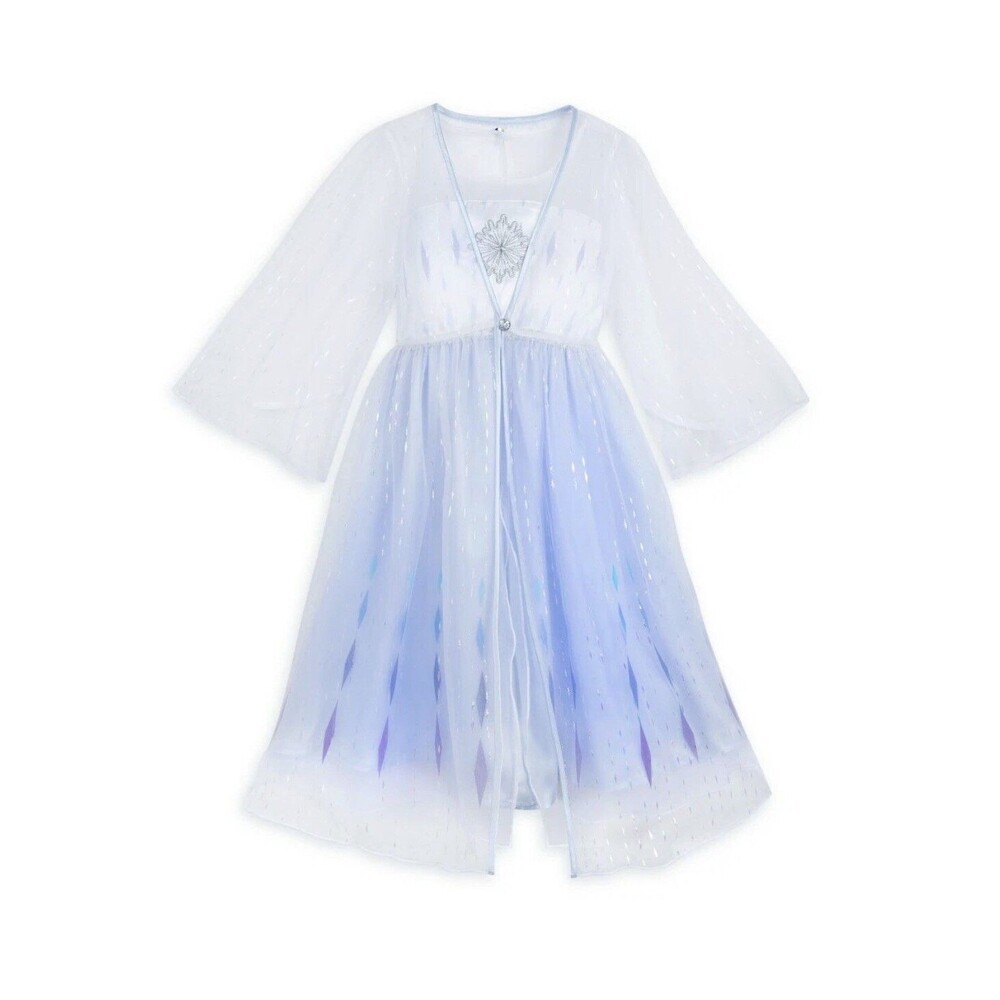 Disney Store Frozen 2 Elsa Snow Queen Deluxe Nightgown 2 Piece Set Size 9/10 New